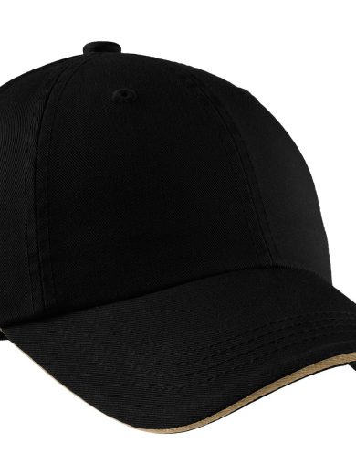 Port Authority® Sandwich Bill Cap with Striped Closure.