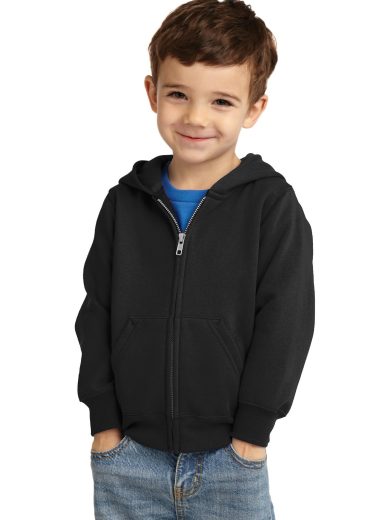 Port & Co™ Toddler Core Fleece Full-Zip Hooded Sweatshirt.