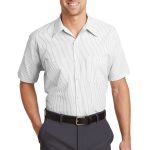 Red Kap® Short Sleeve Striped Industrial Work Shirt.