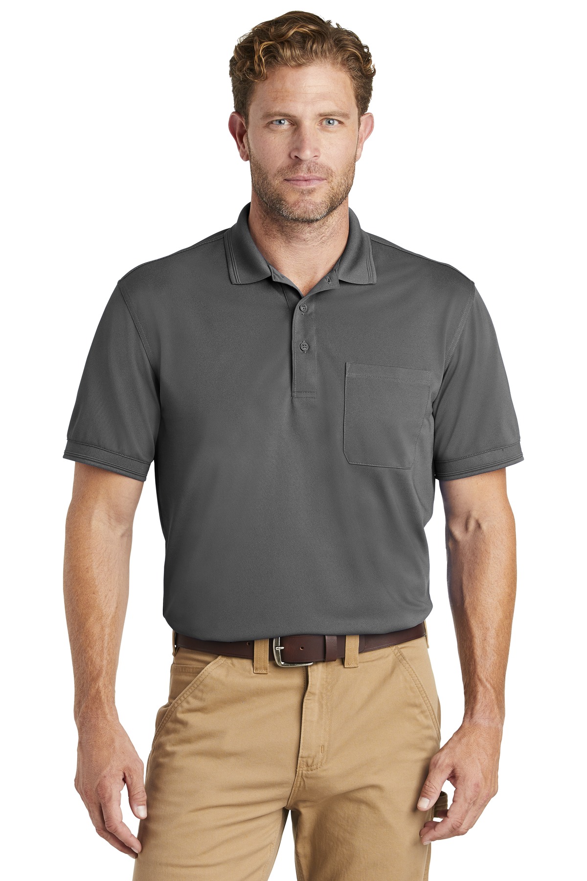 CornerStone ® Industrial Snag-Proof Pique Pocket Polo. - Image 3