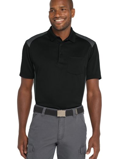 CornerStone® Select Snag-Proof Two Way Colorblock Pocket Polo.