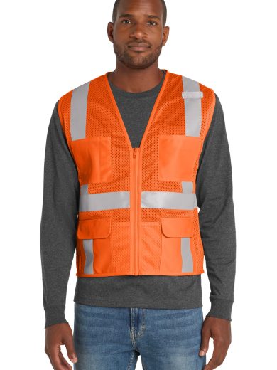 CornerStone ® ANSI 107 Class 2 Mesh Six-Pocket Zippered Vest.
