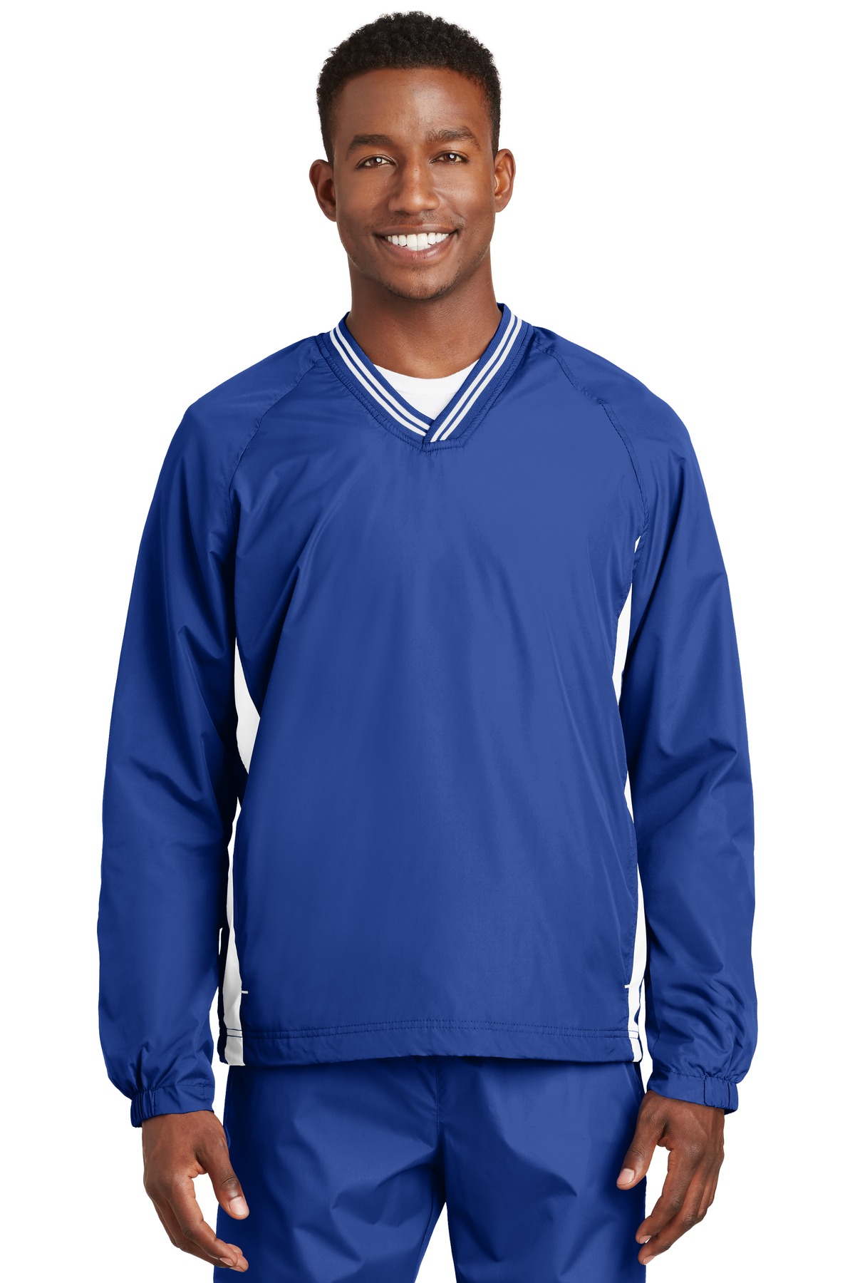 Sport-Tek® Tipped V-Neck Raglan Wind Shirt. - Image 5