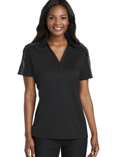 Port Authority® Women's Silk Touch™ Performance Colorblock Stripe Polo.