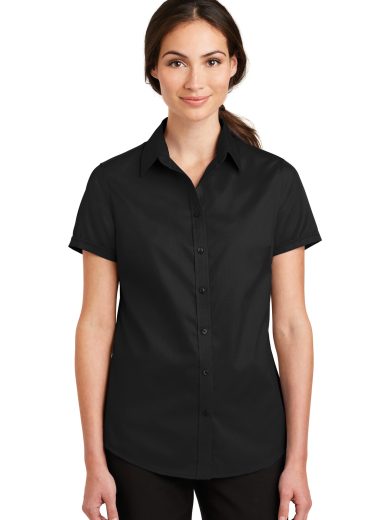 Port Authority® Women's Short Sleeve SuperPro™ Twill Shirt.