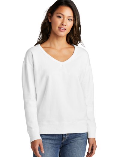 Port & Co™ Women's Beach Wash® Garment-Dyed V-Neck Sweatshirt