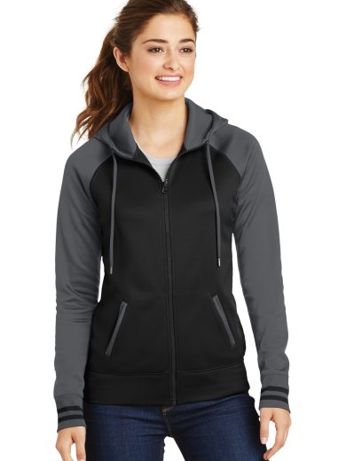 Sport-Tek® Women's Sport-Wick® Varsity Fleece Full-Zip Hooded Jacket.