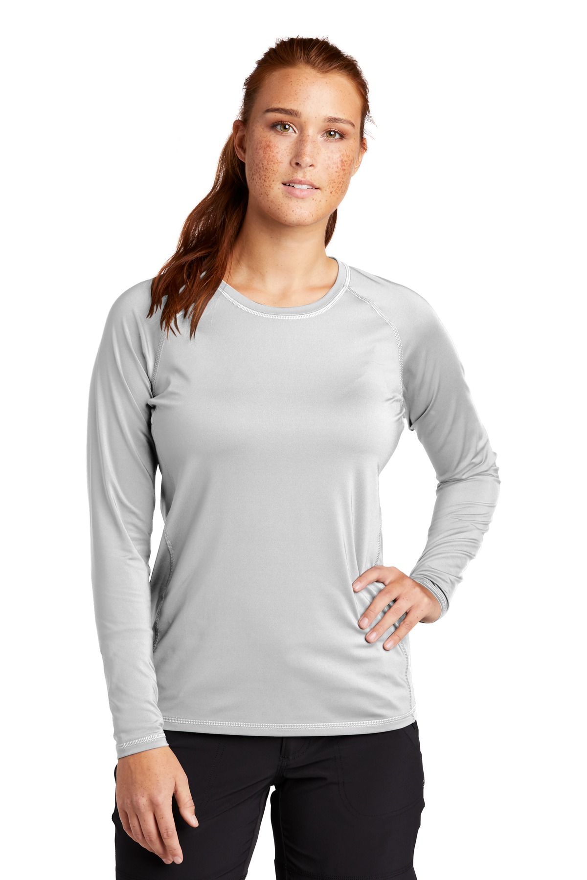 Sport-Tek ® Women's Long Sleeve Rashguard Tee. - Image 2