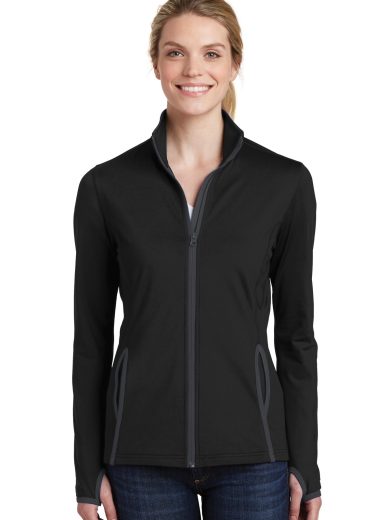 Sport-Tek® Women's Sport-Wick® Stretch Contrast Full-Zip Jacket.