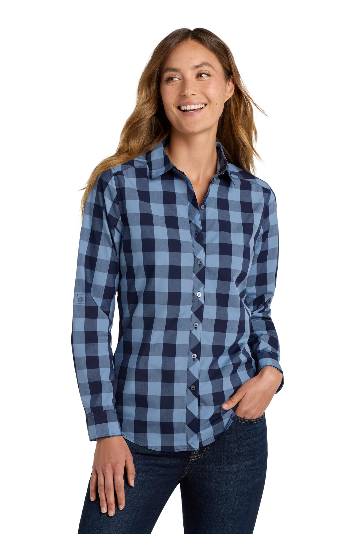 Port Authority® Women's Everyday Plaid Shirt. - Image 2