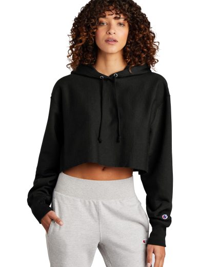 Champion ®  Women's Reverse Weave ®  Cropped Cut-Off Hooded Sweatshirt