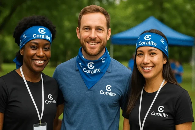 Hostess wearing black polo with embroidered Stone Ridge logo welcomes a smiling couple at the front podium of a modern restaurant entrance