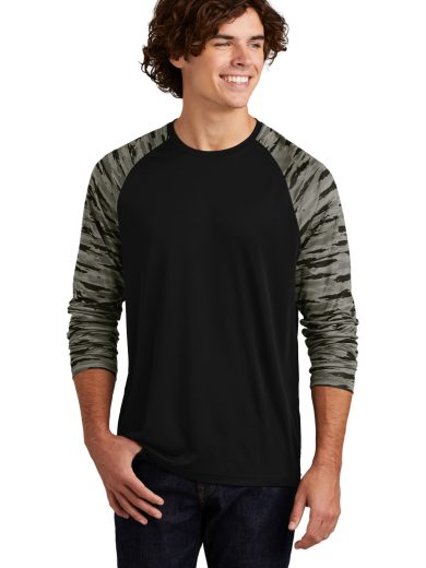 Sport-Tek® Drift Camo Colorblock Long Sleeve Tee