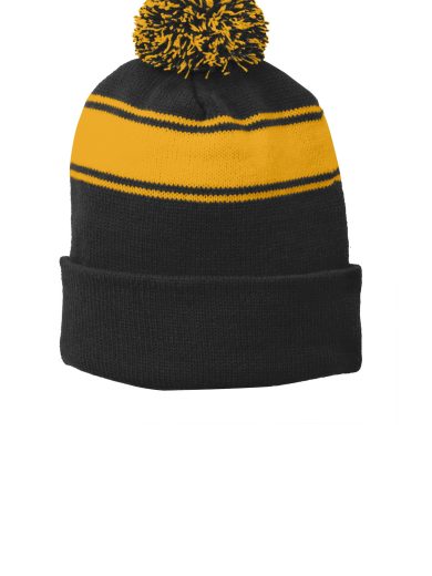 Sport-Tek® Stripe Pom Pom Beanie.