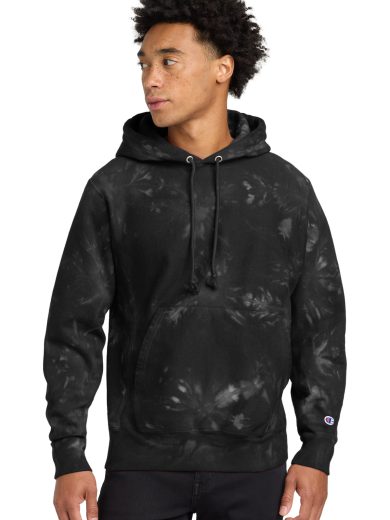 Champion ® Reverse Weave ® Scrunch-Dye Tie-Dye Hooded Sweatshirt.