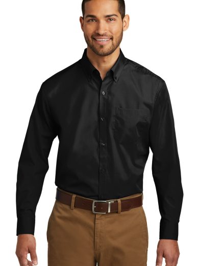 Port Authority® Tall Long Sleeve Carefree Poplin Shirt.