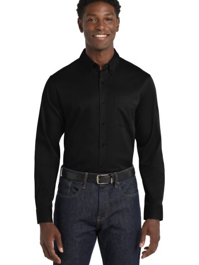 Port Authority® Long Sleeve SuperPro React™ Twill Shirt.