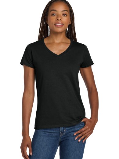 Gildan® Women's Heavy Cotton™ 100% Cotton V-Neck T-Shirt.