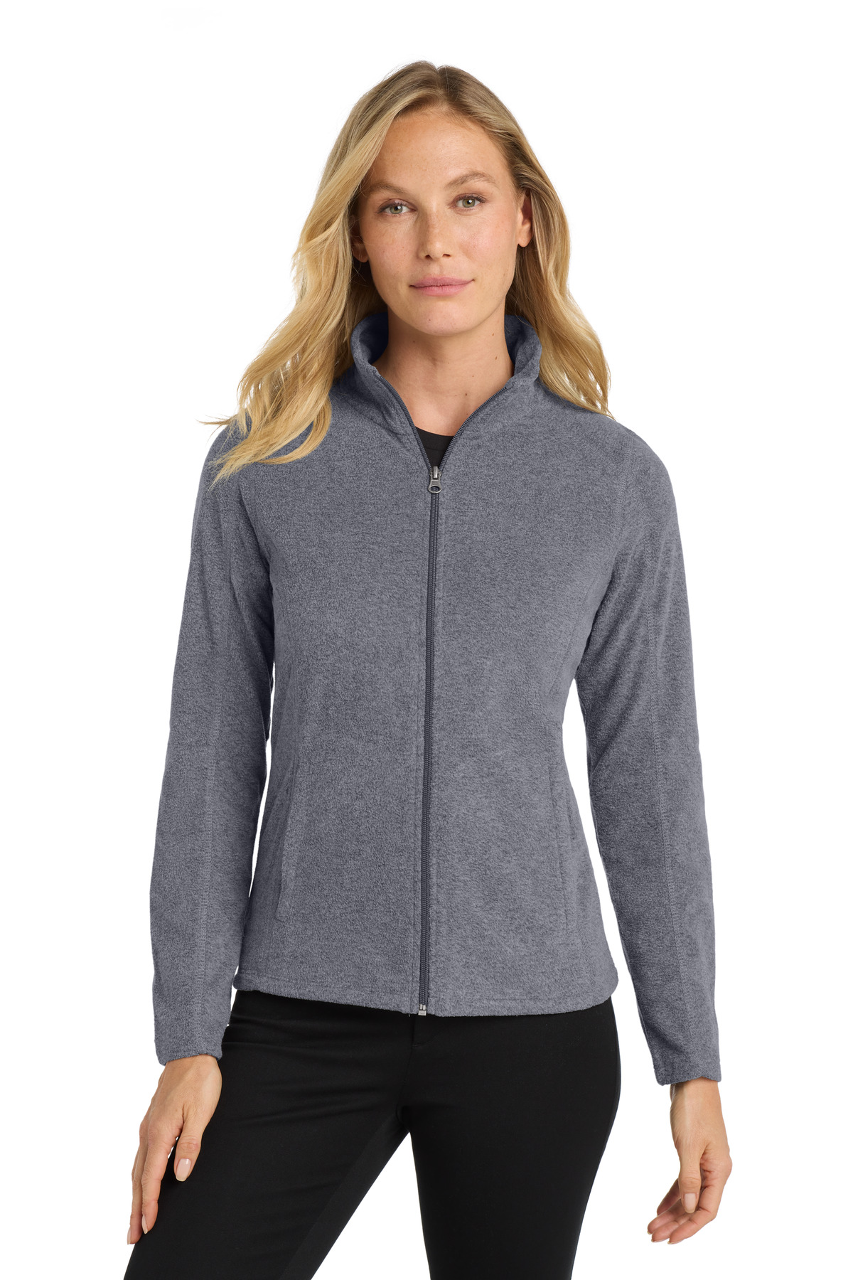 Port Authority® Women's Heather Microfleece Full-Zip Jacket. - Image 2