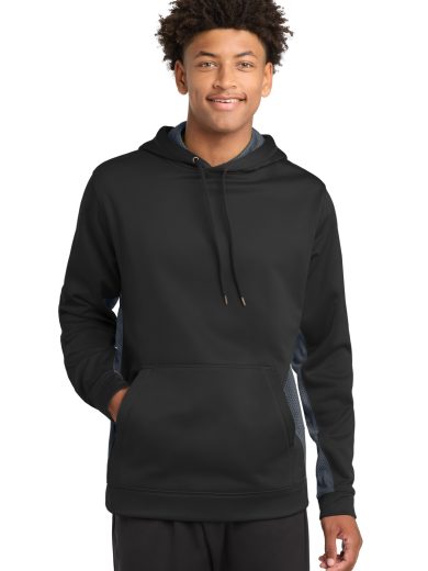Sport-Tek® Sport-Wick® CamoHex Fleece Colorblock Hooded Pullover.