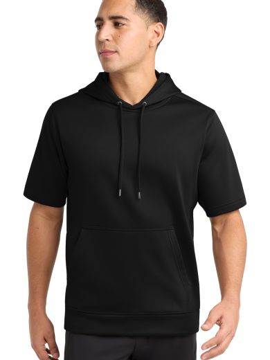 Sport-Tek ® Sport-Wick ® Fleece Short Sleeve Hooded Pullover.
