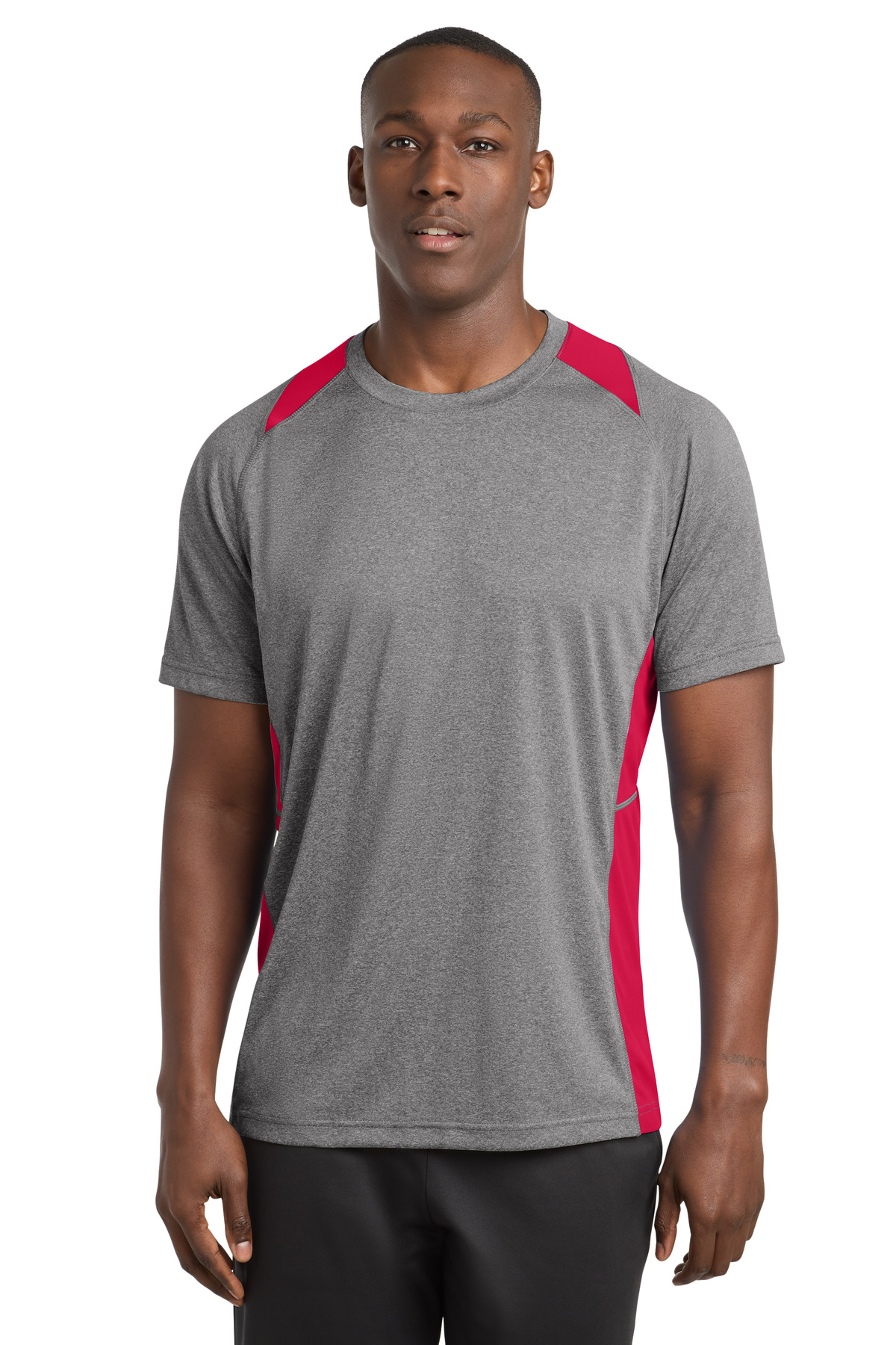 Sport-Tek® Heather Colorblock Contender™ Tee. - Image 3