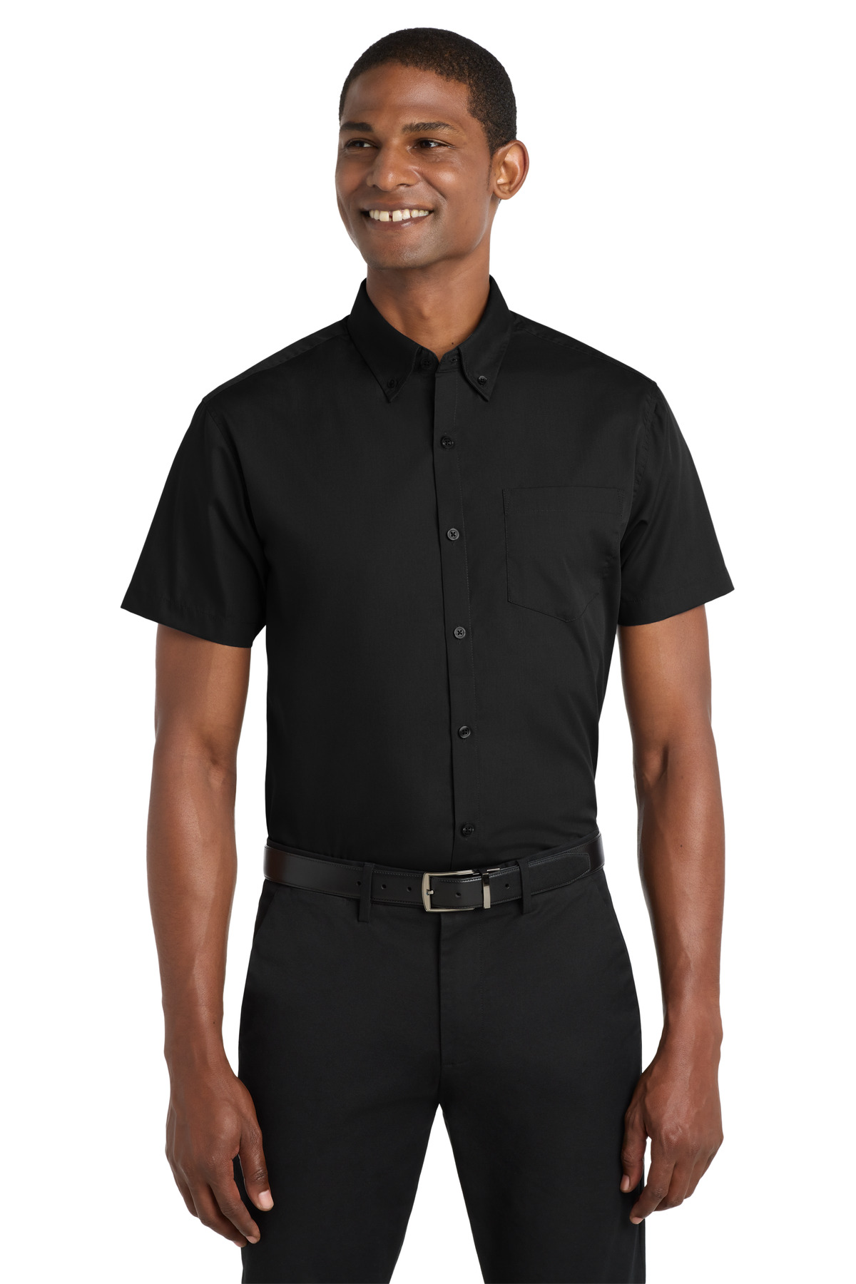 Port Authority® Short Sleeve Carefree Poplin Shirt.