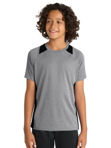 Sport-Tek® Youth Heather Colorblock Contender™ Tee.