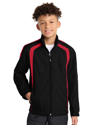 Sport-Tek® Youth Colorblock Raglan Jacket.